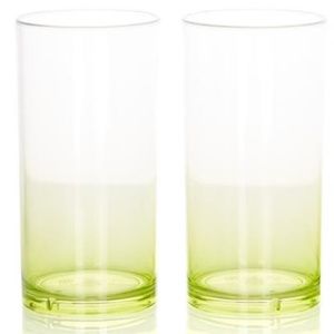 2 SETs total of 4vTrina Turk Green Ombre Hi Ball Acrylic Glasses NWT. Easter